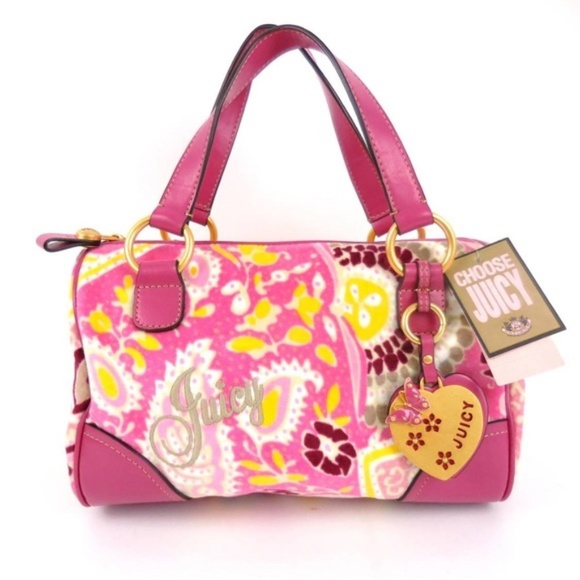 Juicy Couture Handbags - JUICY COUTURE Paisley Floral Pink SATCHEL BAG